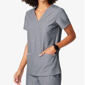 Figs 3 pocket scrub top in graphite